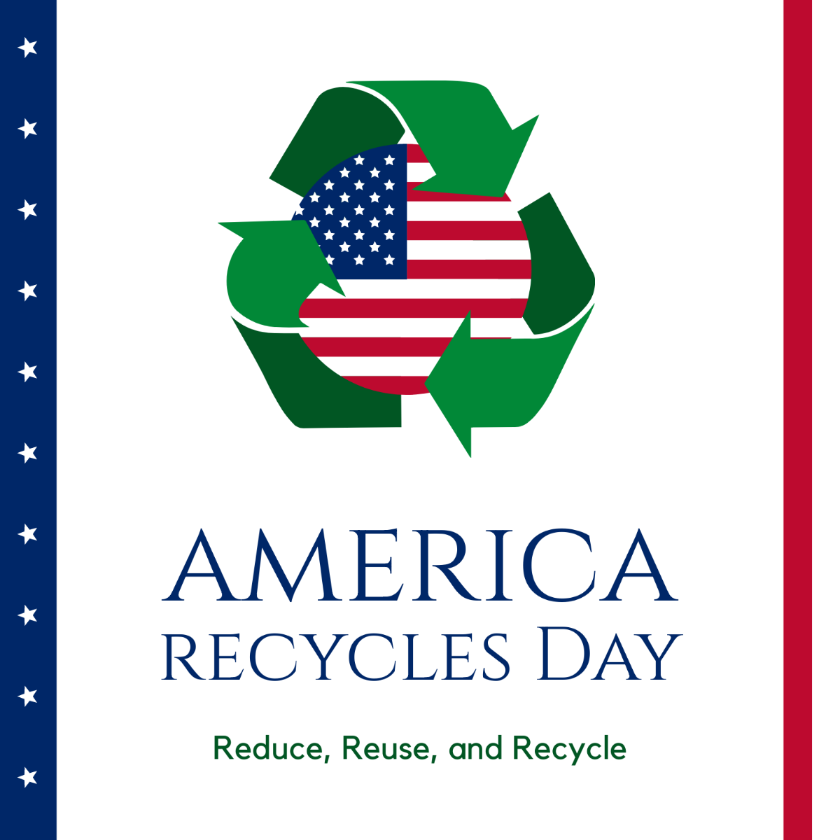 America Recycles Day Flyer Vector Template