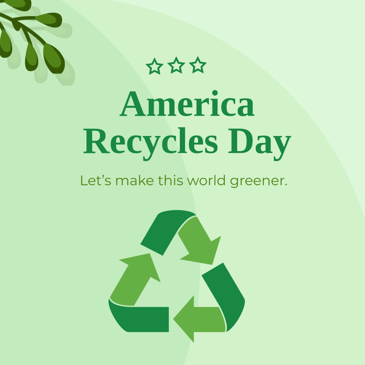 America Recycles Day Poster Vector Template