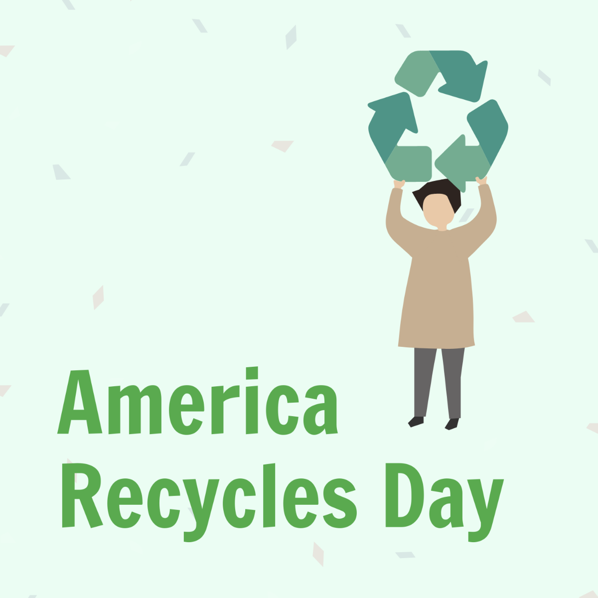 America Recycles Day Illustration Template