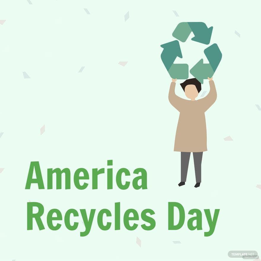 America Recycles Day Illustration in Illustrator, PSD, EPS, SVG, JPG, PNG
