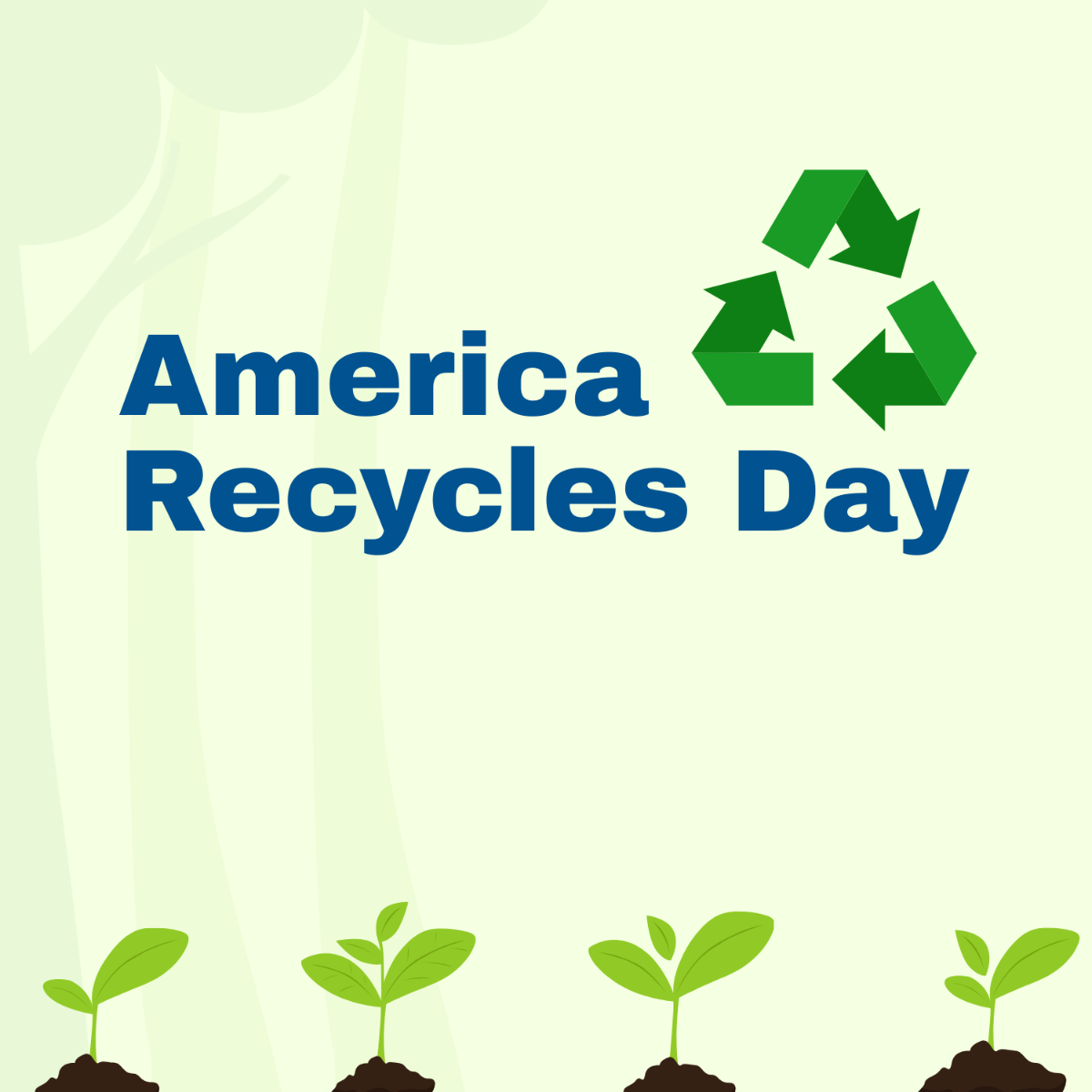 America Recycles Day Cartoon Vector Template