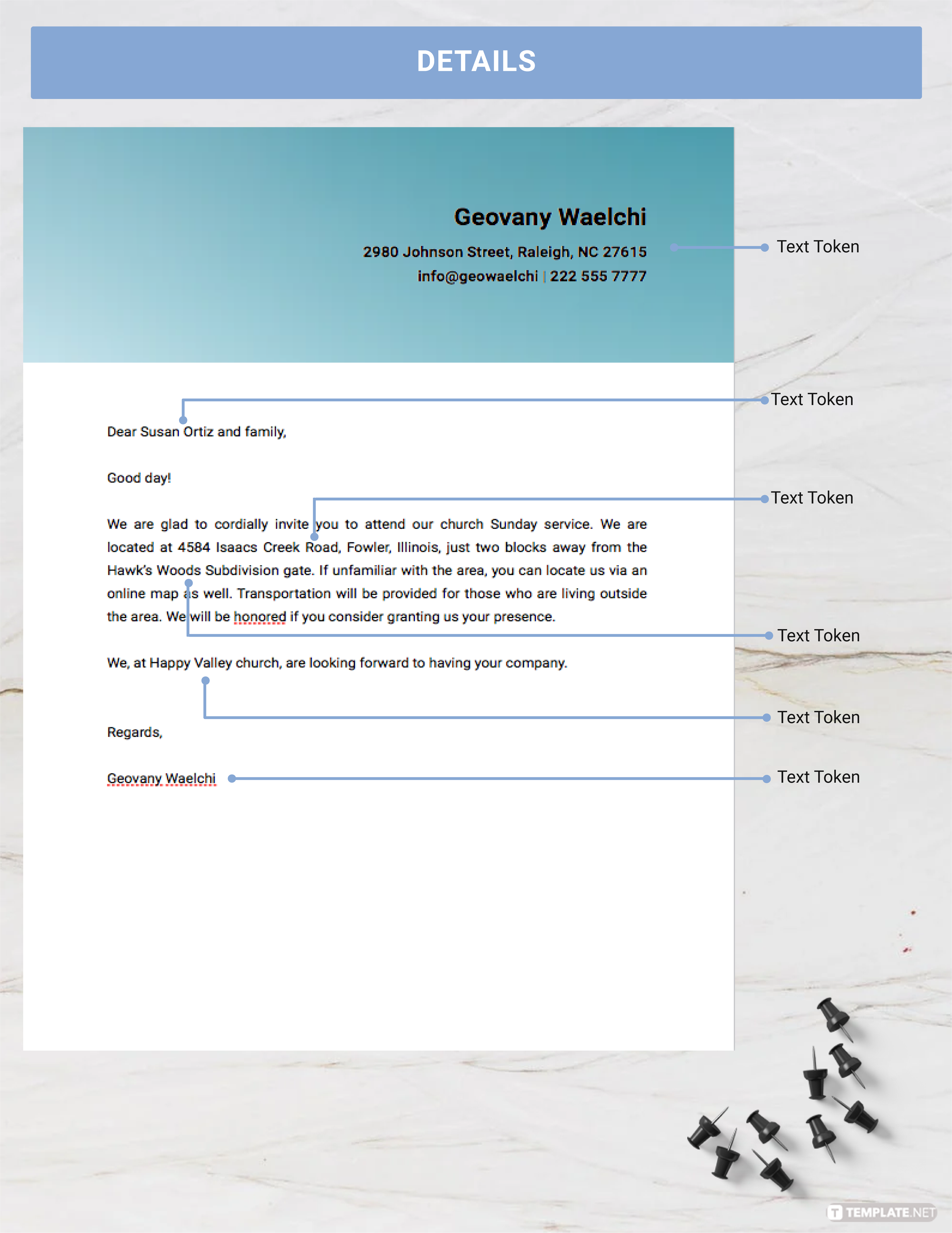 Church Invitation Letter Google Docs Word Apple Pages Template