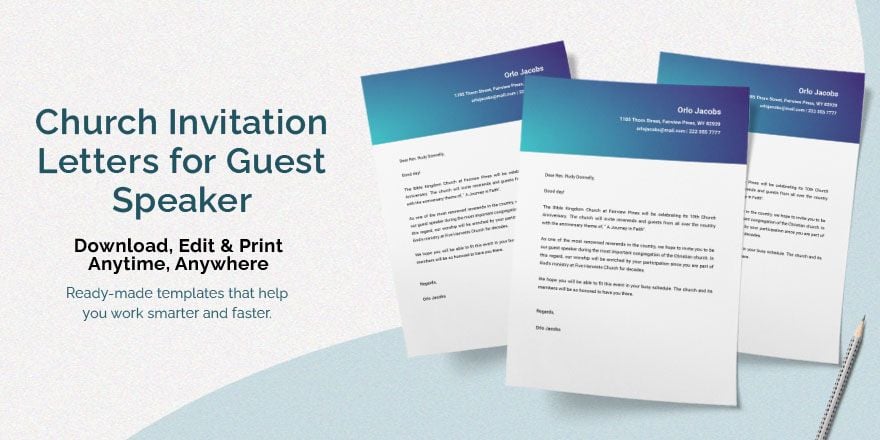 Church Invitation Letters for Guest Speaker