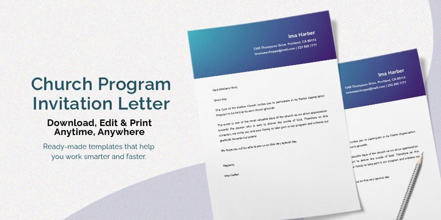 Church Program Invitation Letter