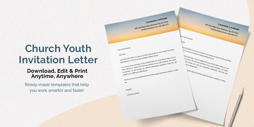 Free Church Youth Invitation Letter - Download in Word, Google Docs