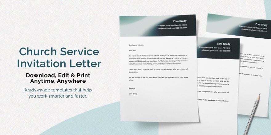 Church Service Invitation Letter