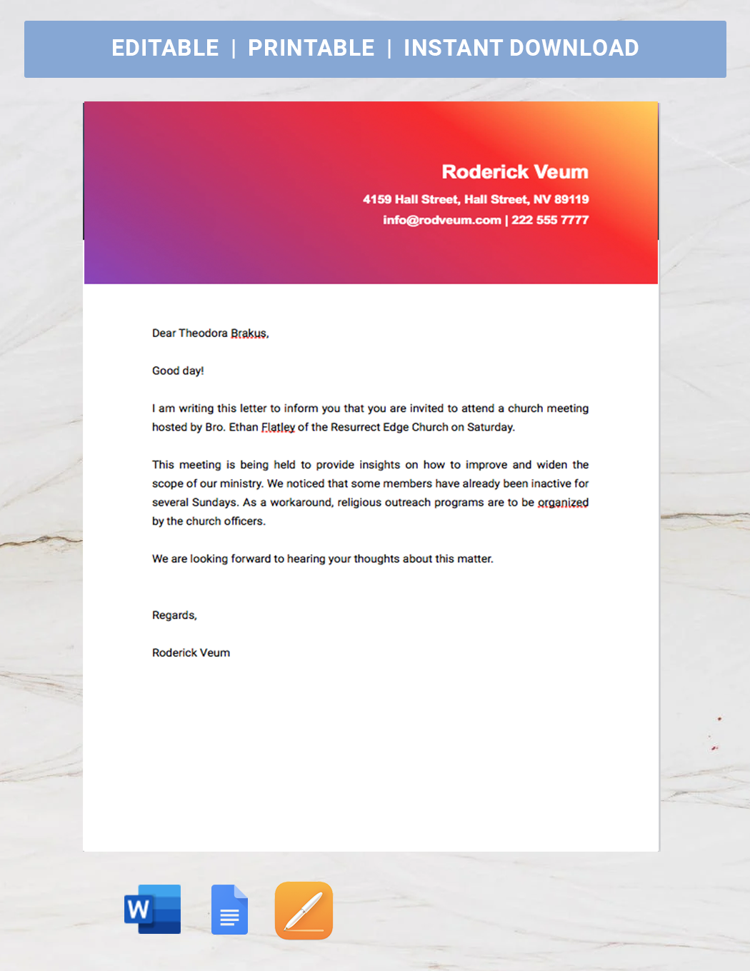 Job Invitation Letter Template - Google Docs, Word, Outlook, Apple ...