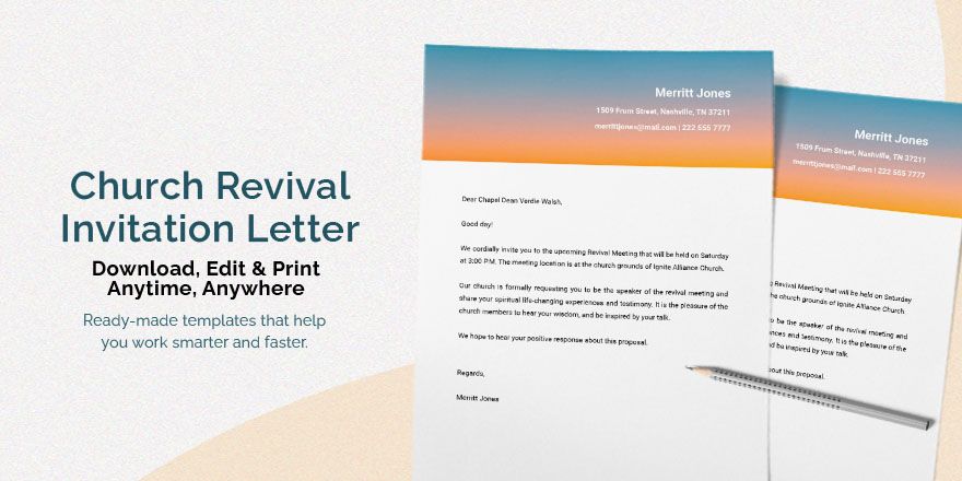 Free Church Revival Invitation Letter Download In Word Google Docs 