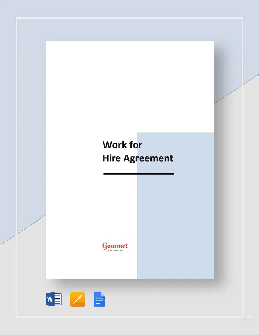 Restaurant Work for Hire Agreement Template