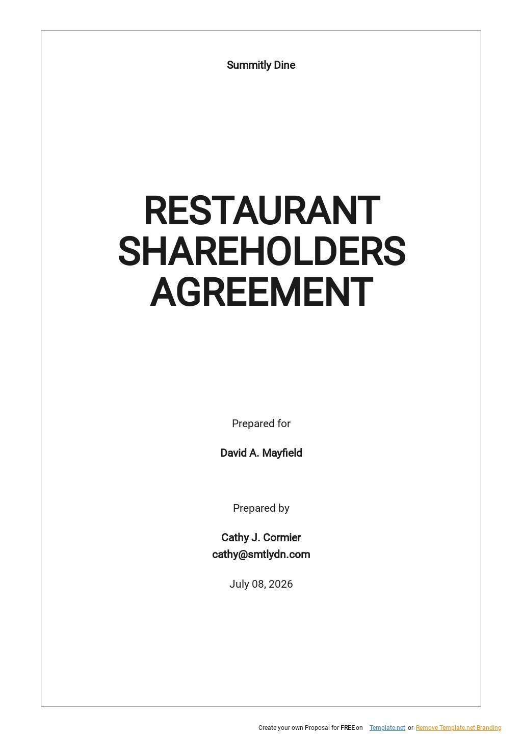 Restaurant Shareholders Agreement Template.jpe