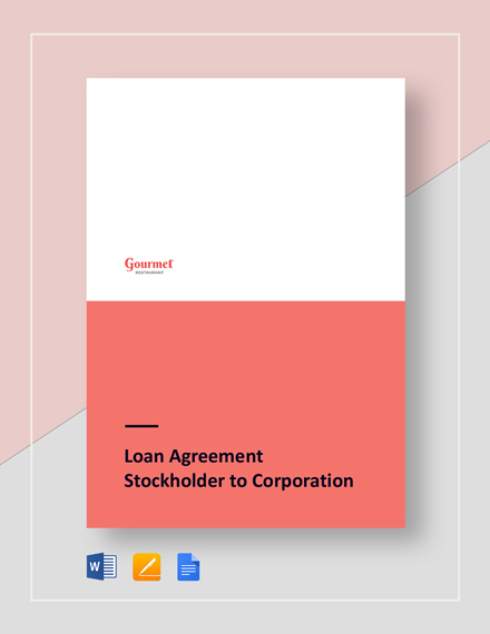 restaurant loan agreement stockholder to corporation