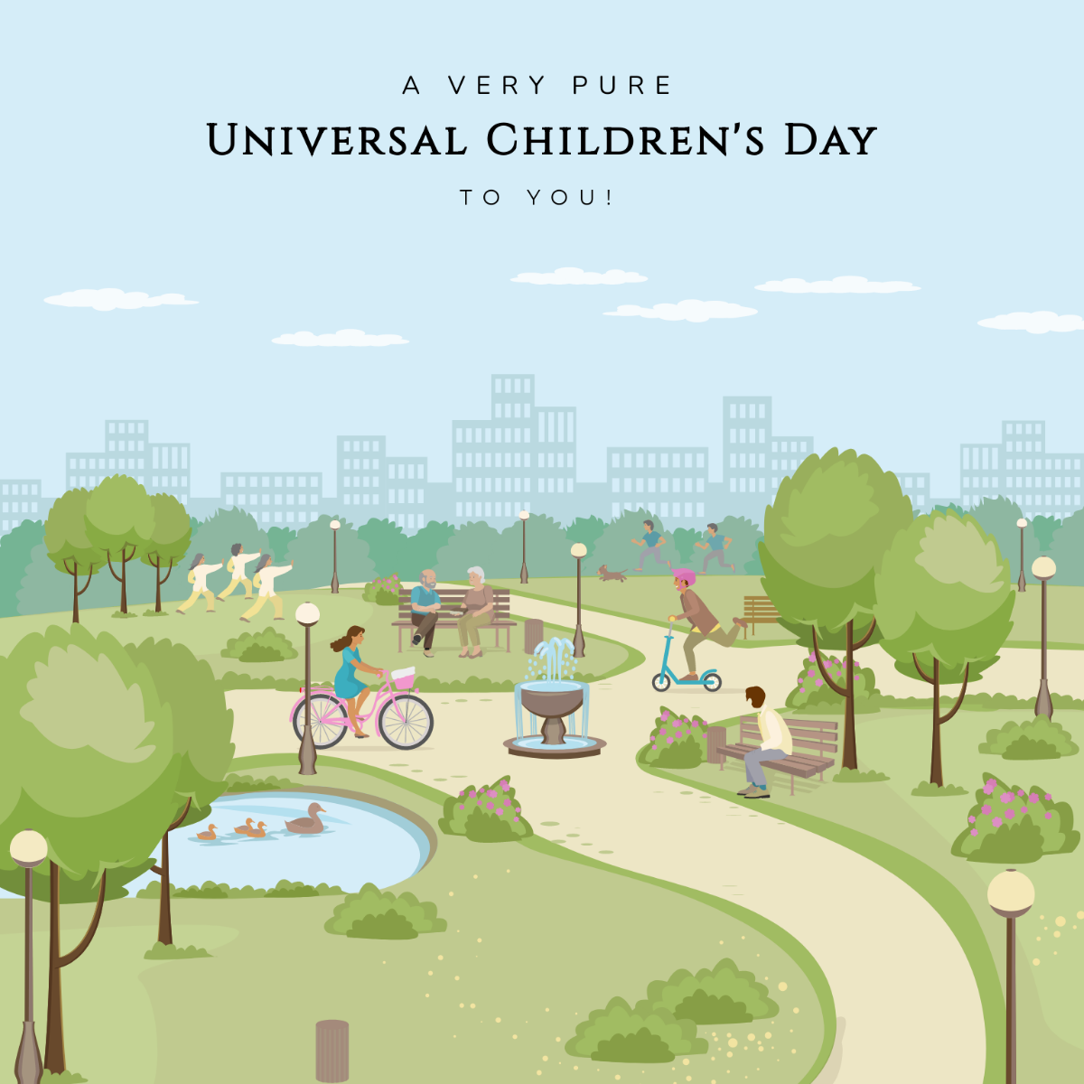 Free Universal Children’s Day Greeting Card Vector Template
