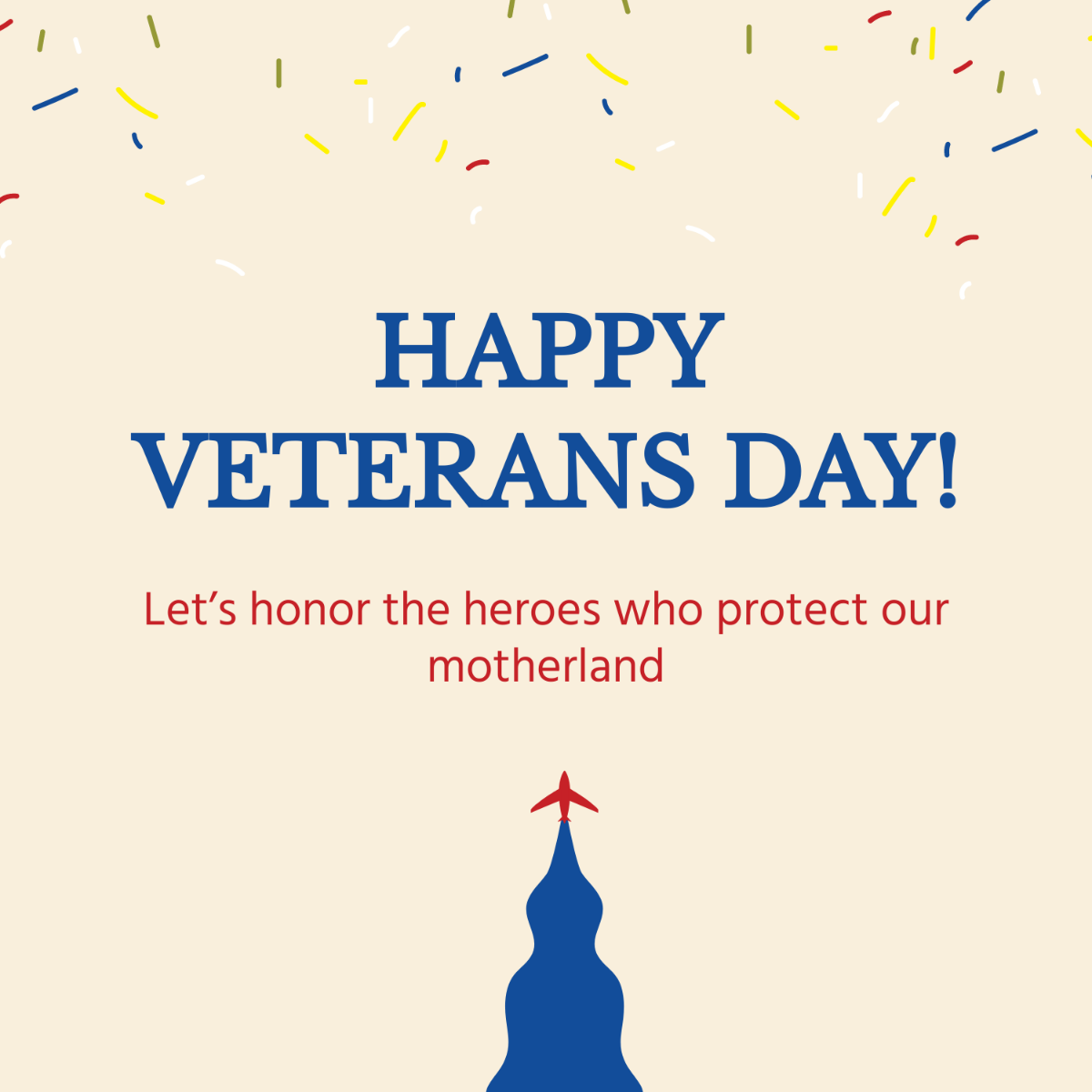 Veterans Day Greeting Card Vector Template