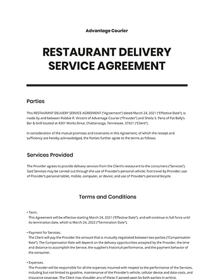 Food Service Contract Template from images.template.net