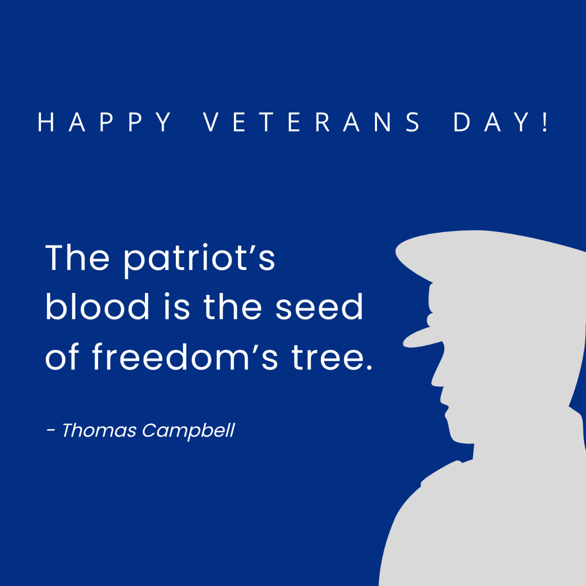 Veterans Day Quote Vector Template
