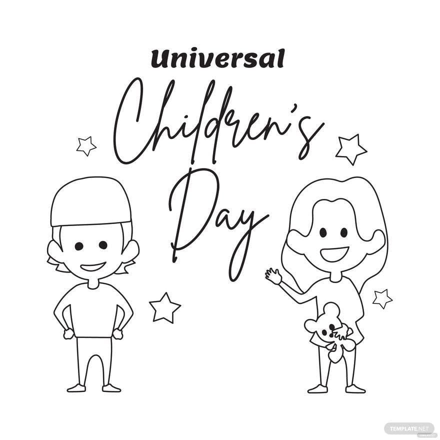 Universal Children’s Day Drawing Vector