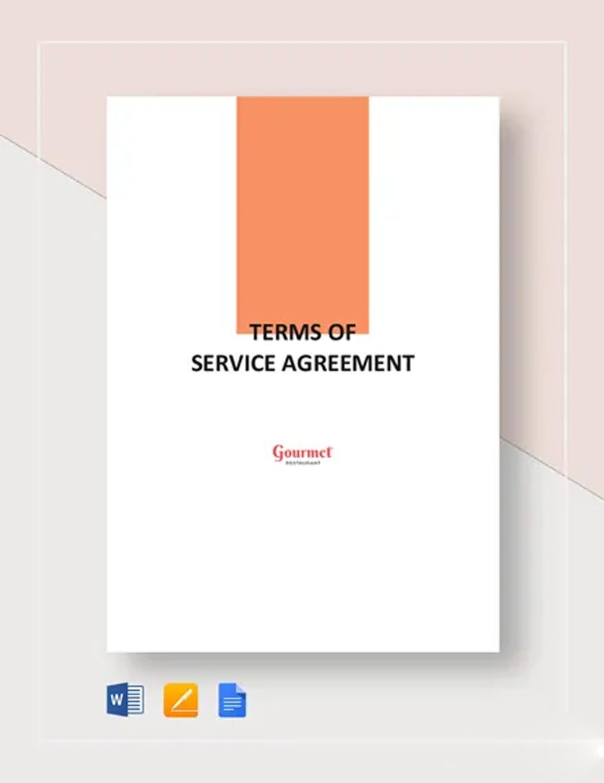 Restaurant Terms of Service Agreement Template