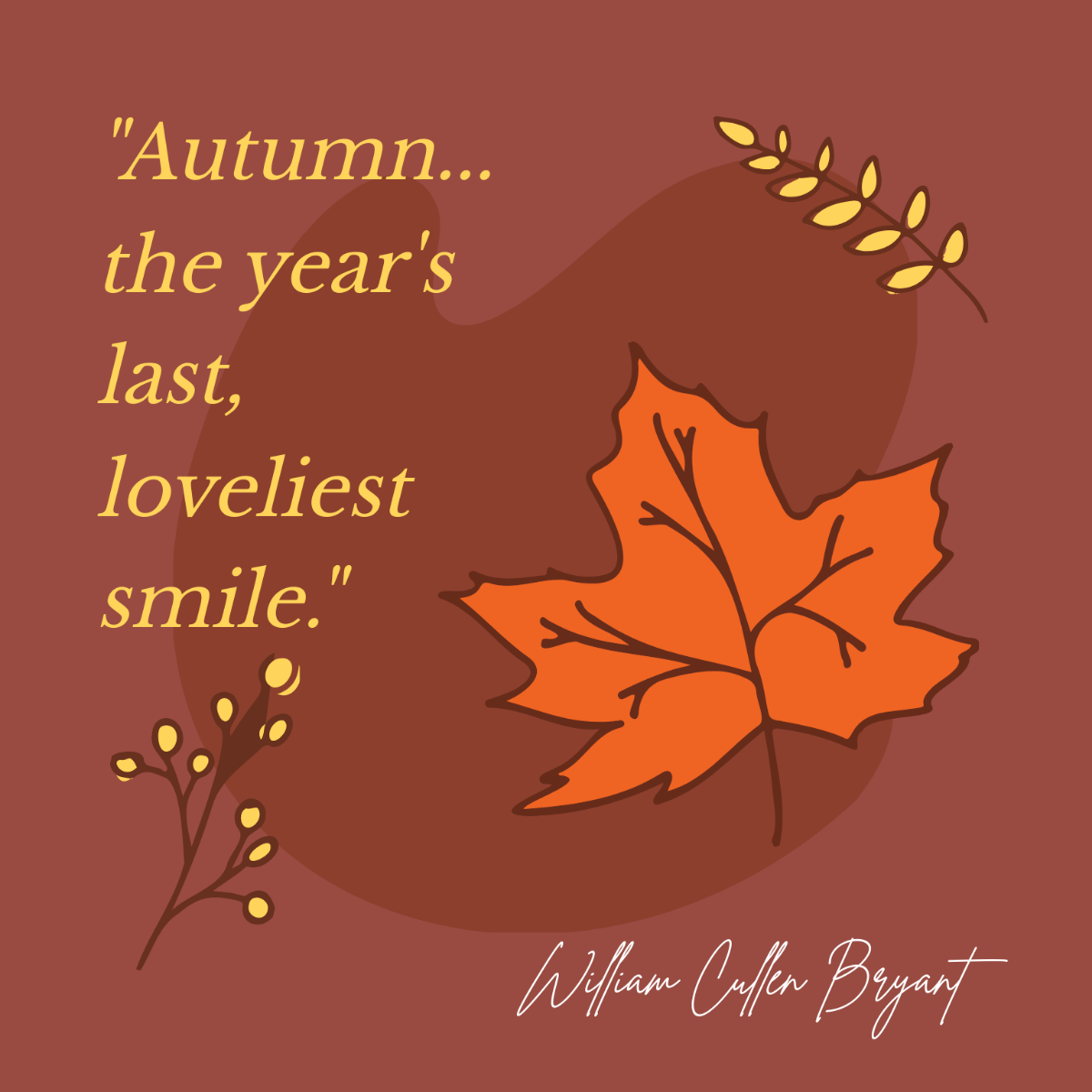 Autumn Quote Vector Template