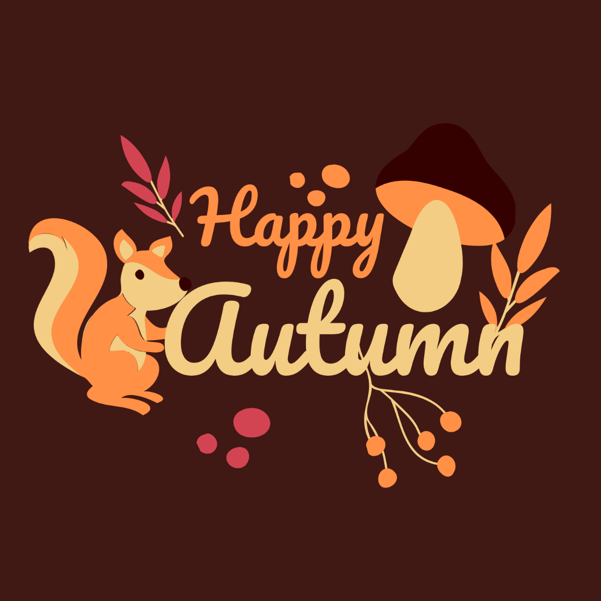 Happy Autumn Illustration Template