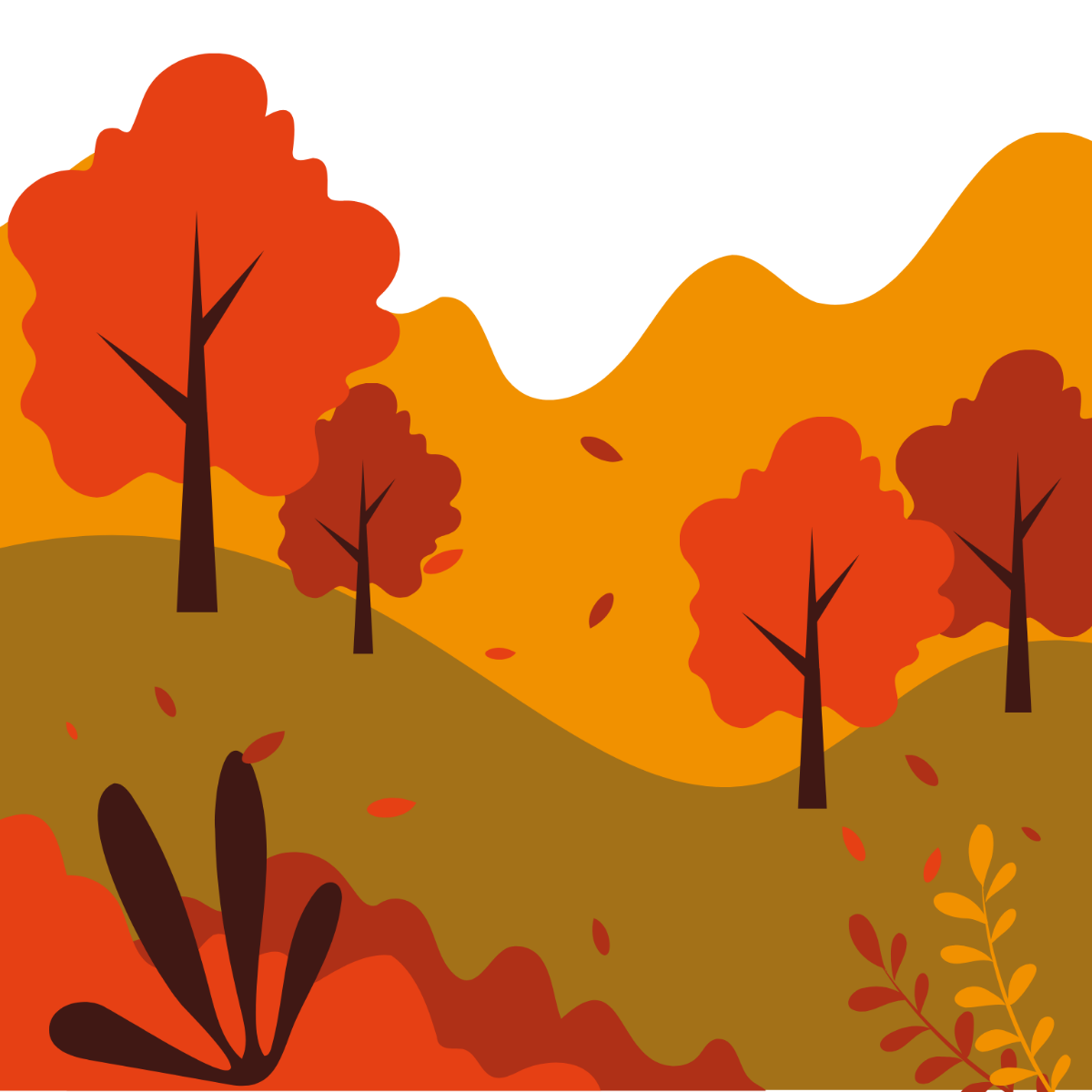 Autumn Illustration Template