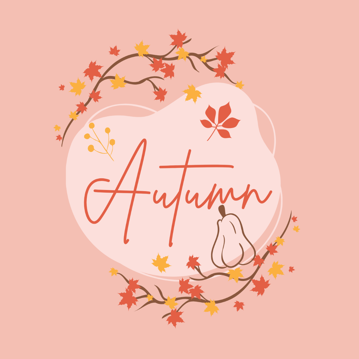 Autumn Clipart Vector Template
