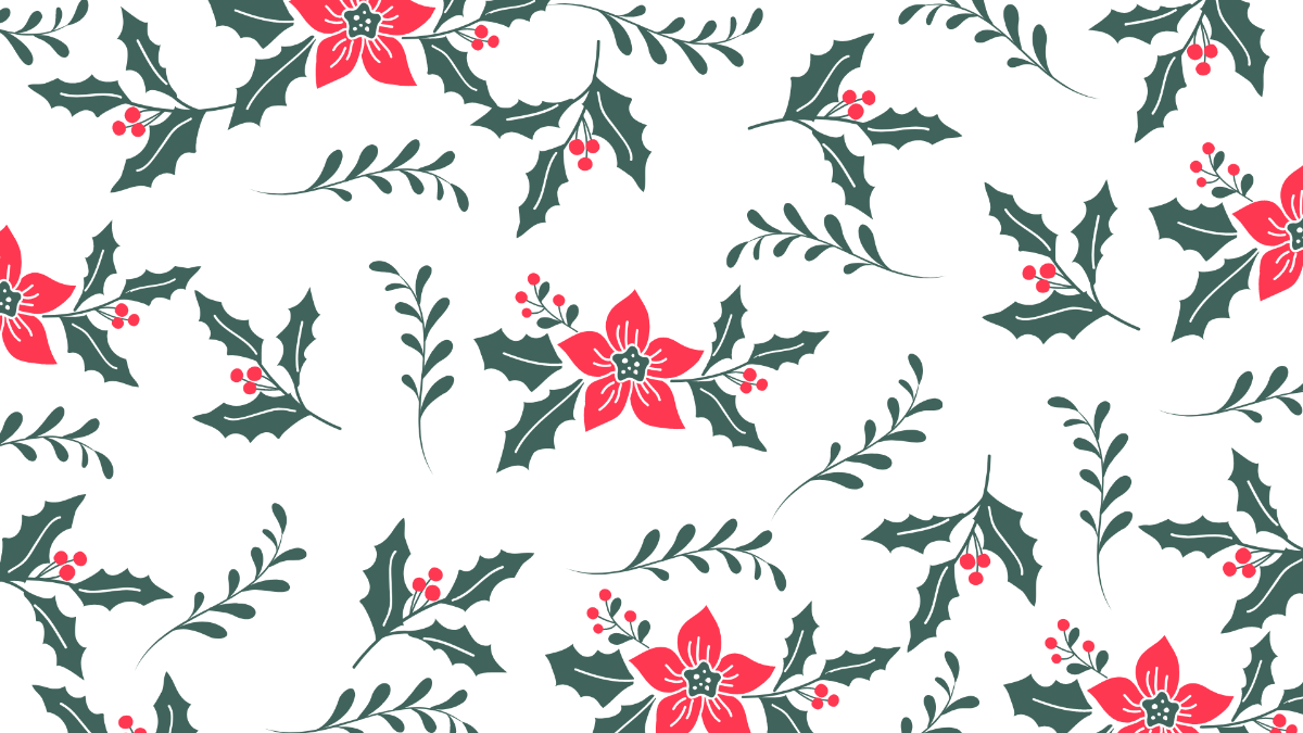 Christmas Holly Background Template