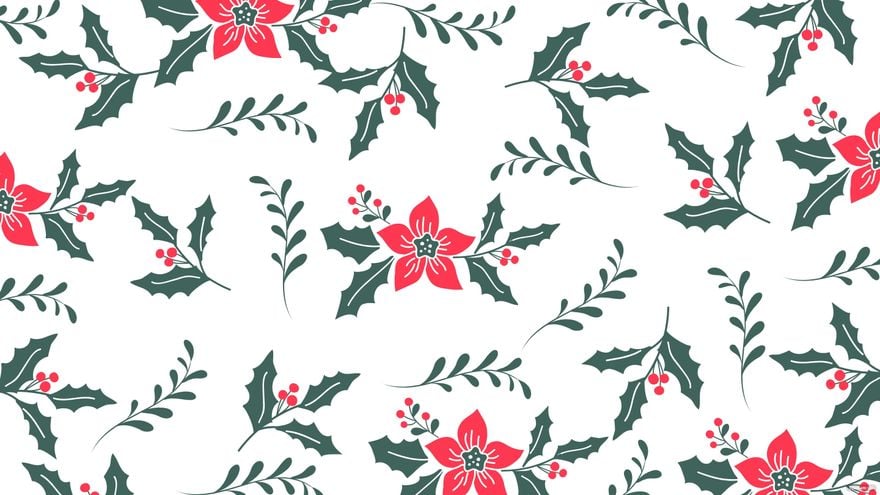 Free Christmas Holly Background in Illustrator, EPS, SVG, JPG, PNG