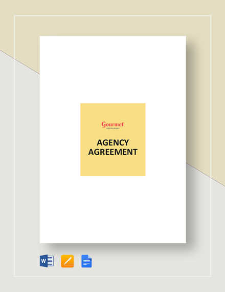 restaurant agency agreement
