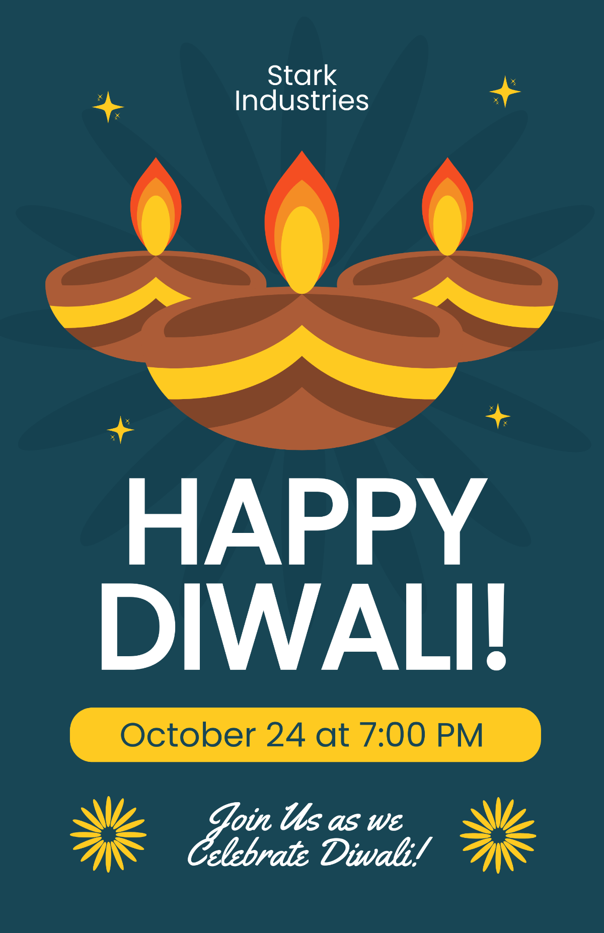 Happy Diwali Poster Template