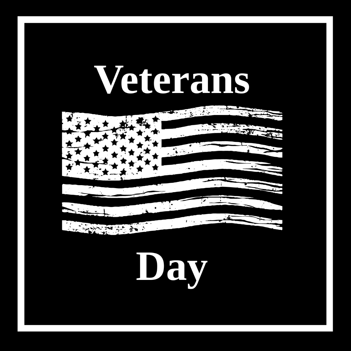 Black And White Veterans Day Clipart Template