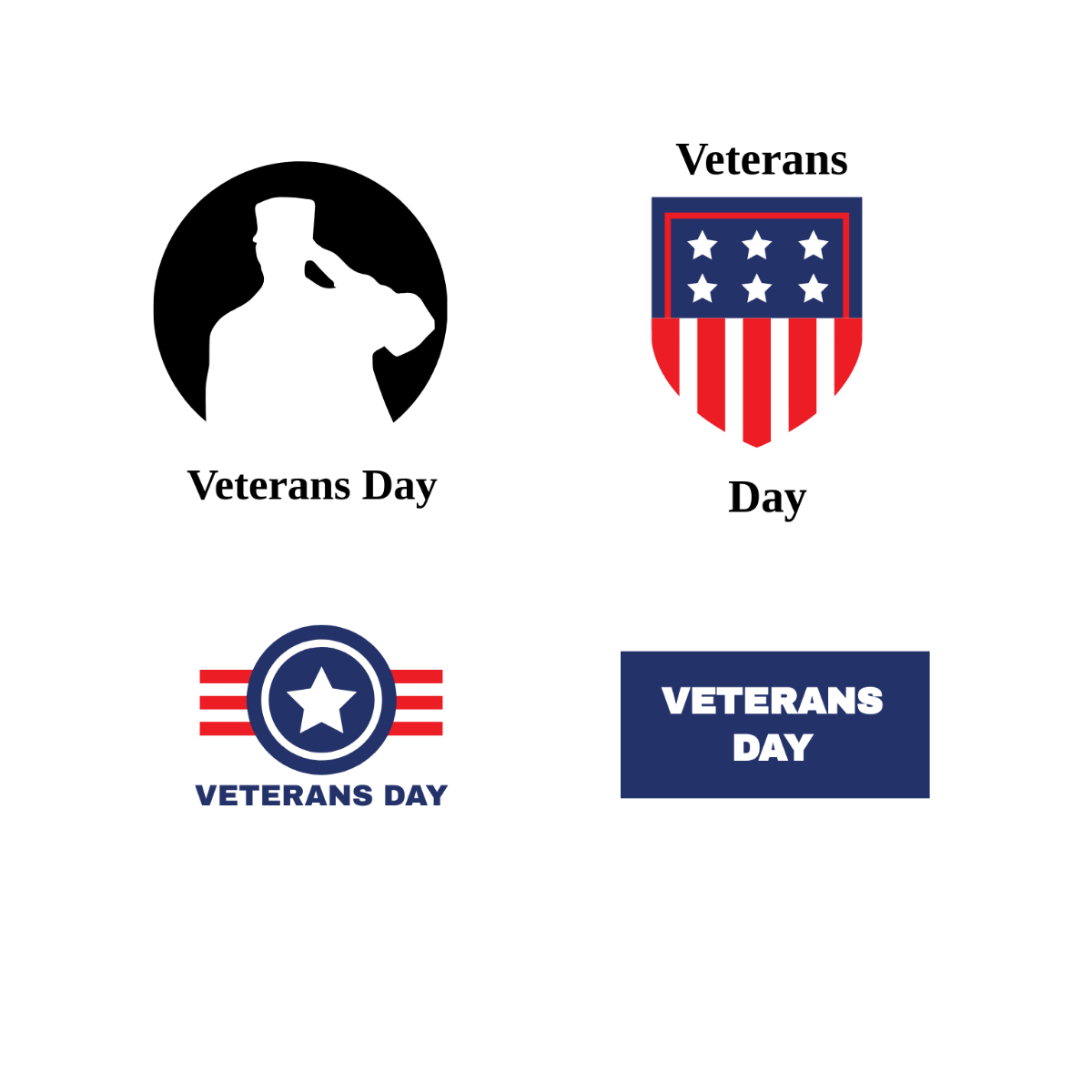 Veterans Day Logo Clipart Template