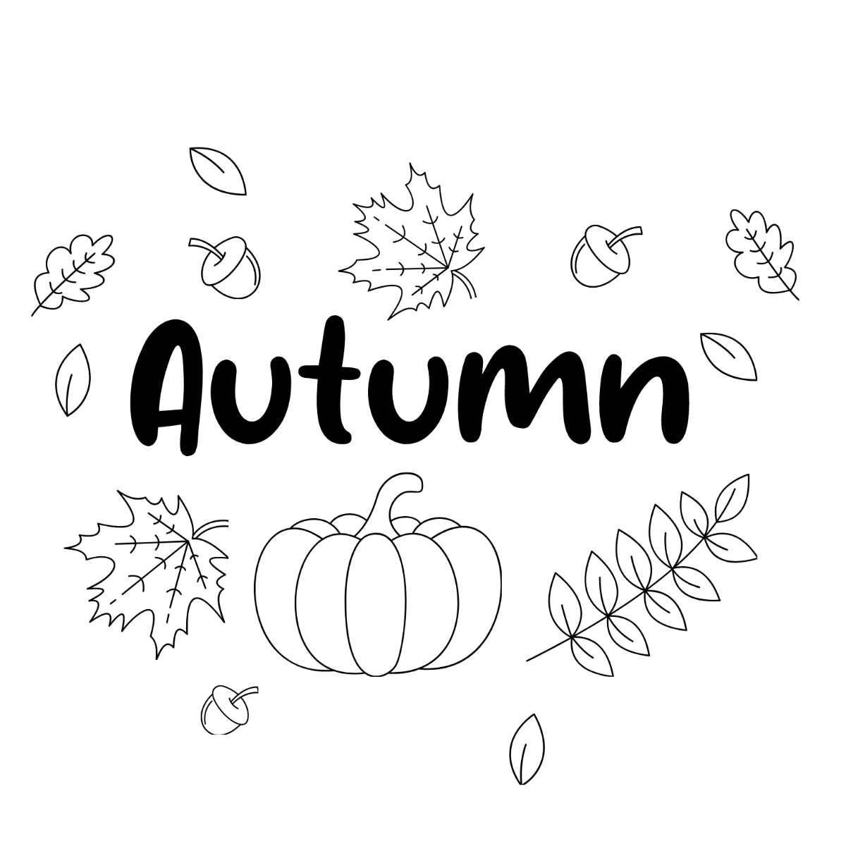 Autumn Drawing Vector Template