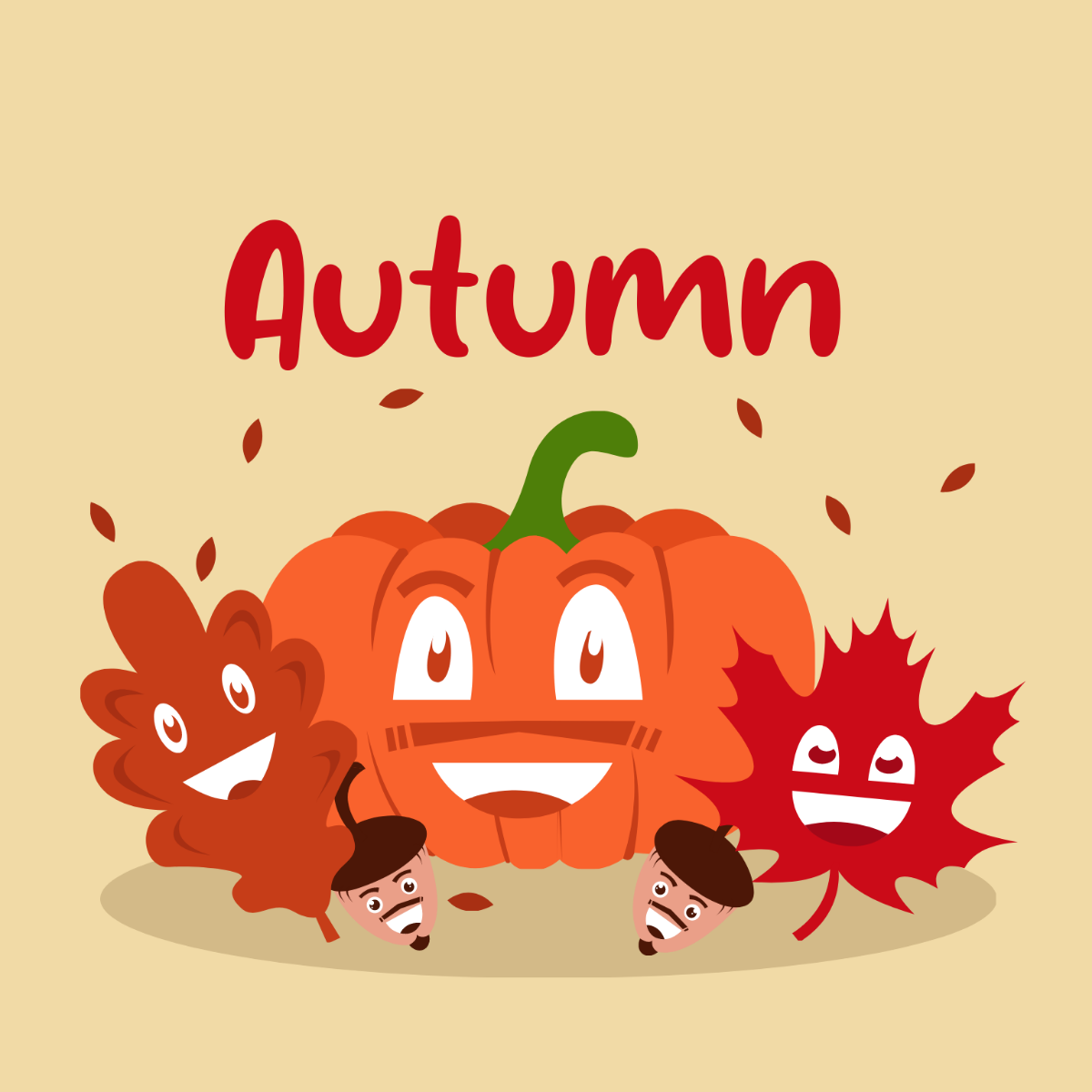 Autumn Cartoon Vector Template