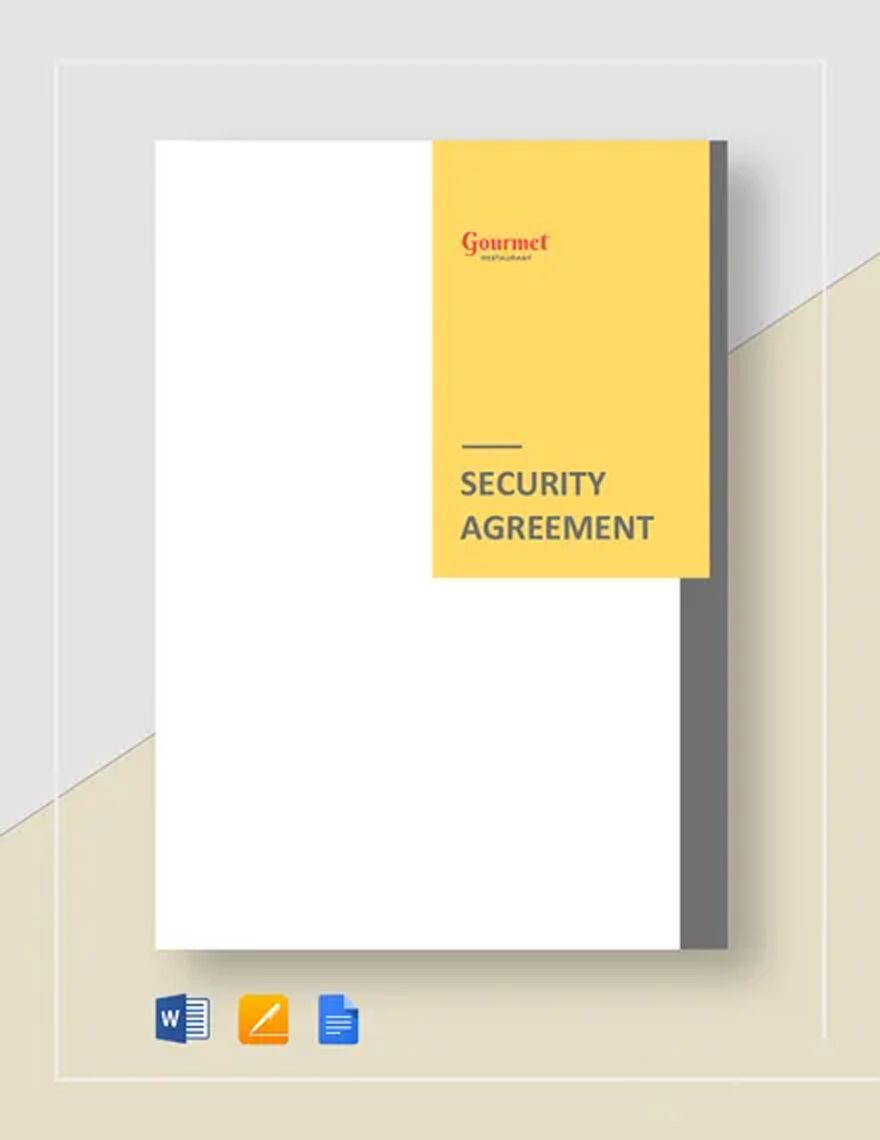 Restaurant Security Agreement Template