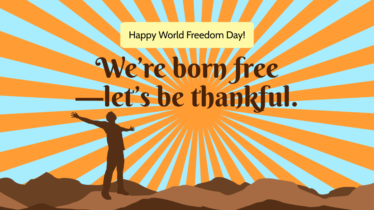 World Freedom Day Greeting Card Background Template
