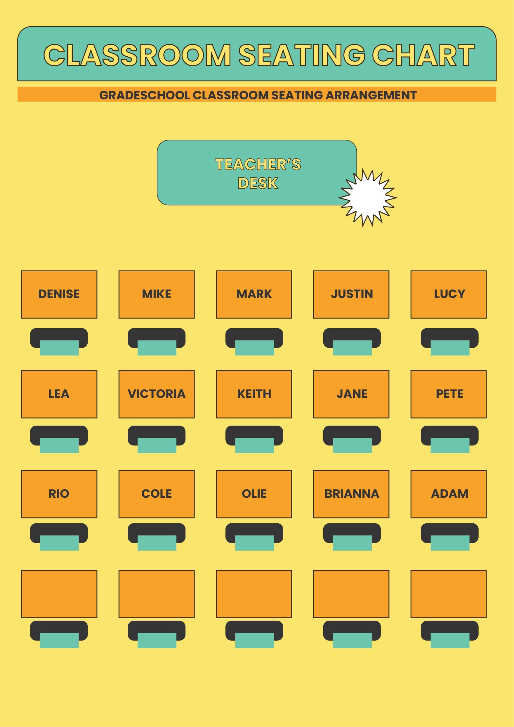 Classroom Seating Chart Download In PDF Illustrator Template