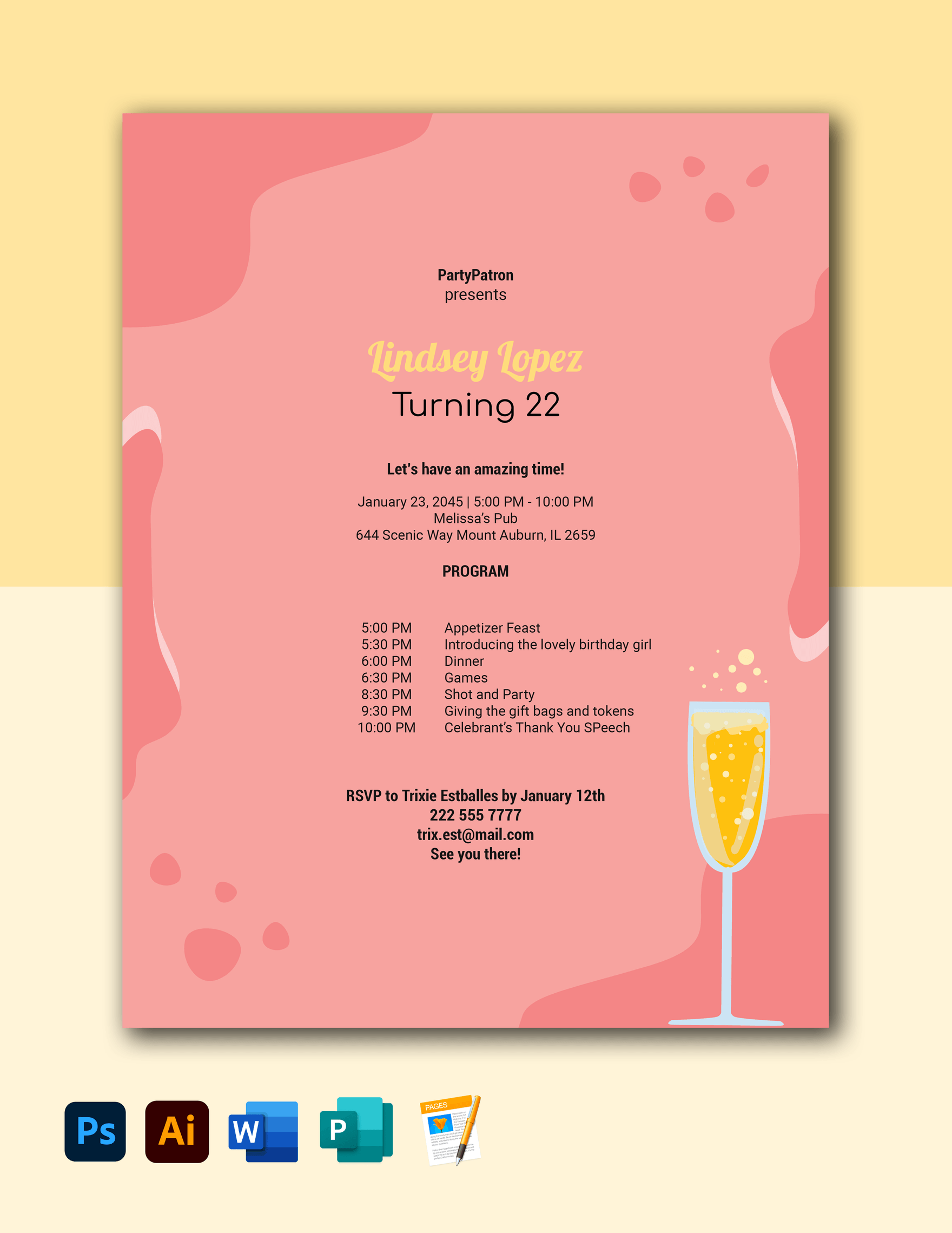 21st Birthdays Party Program Template Download In Word Illustrator 