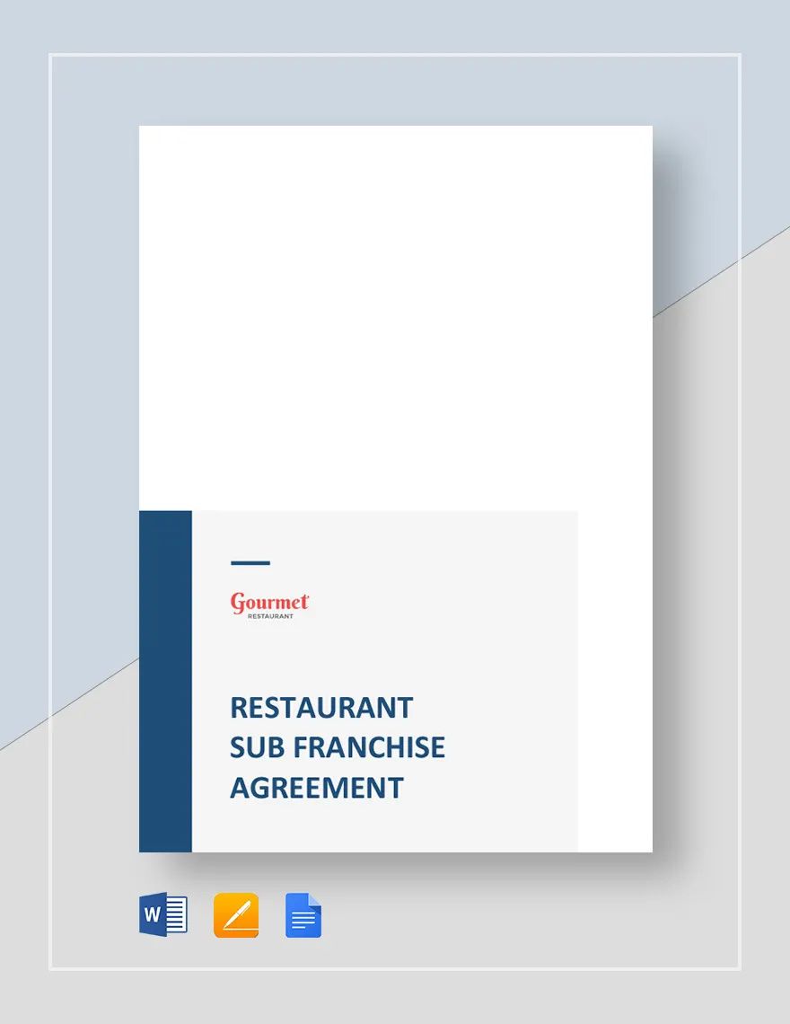 Restaurant Sub Franchise Agreement Template