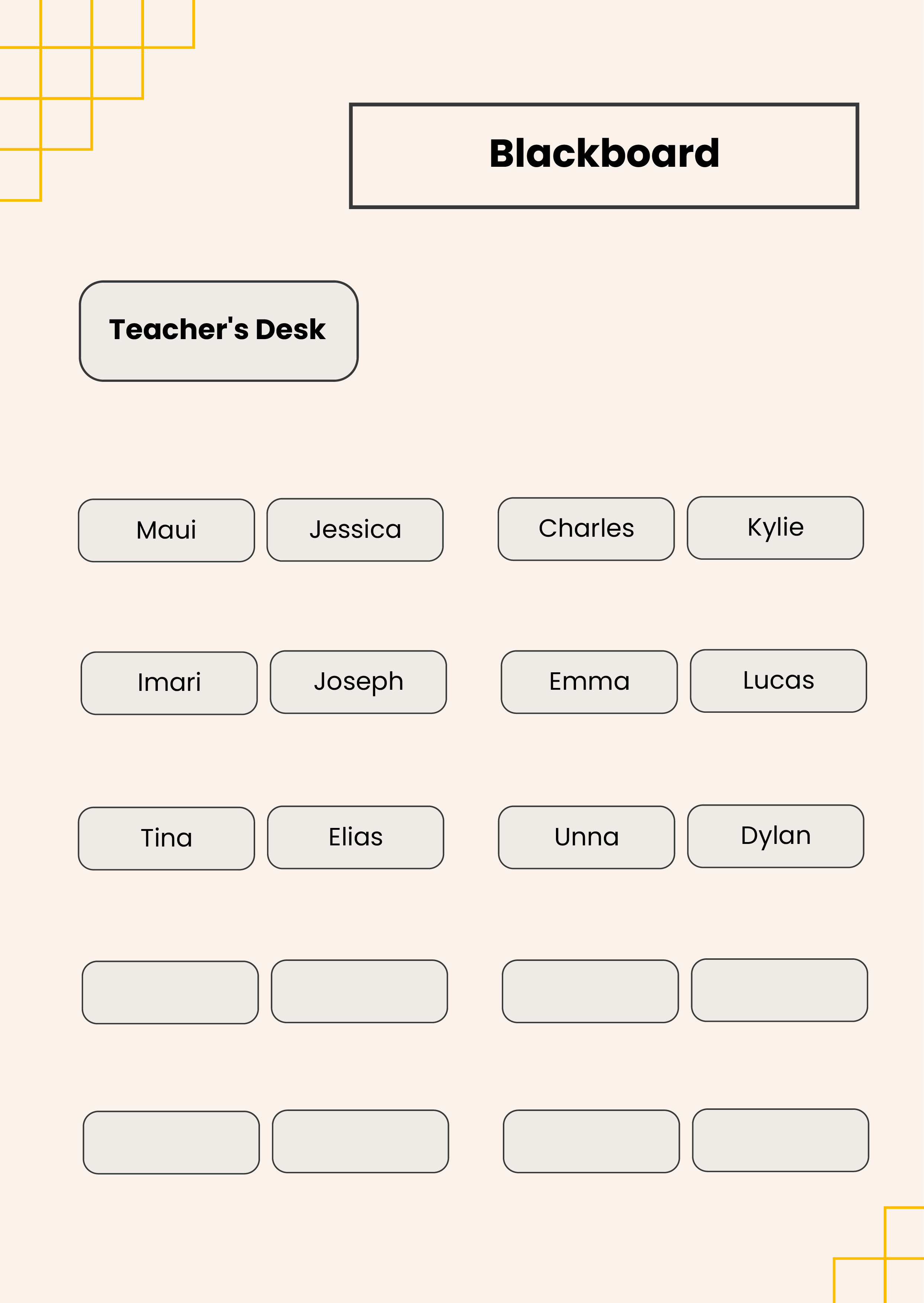 Classroom Seating Chart - Download in PDF, Illustrator | Template.net