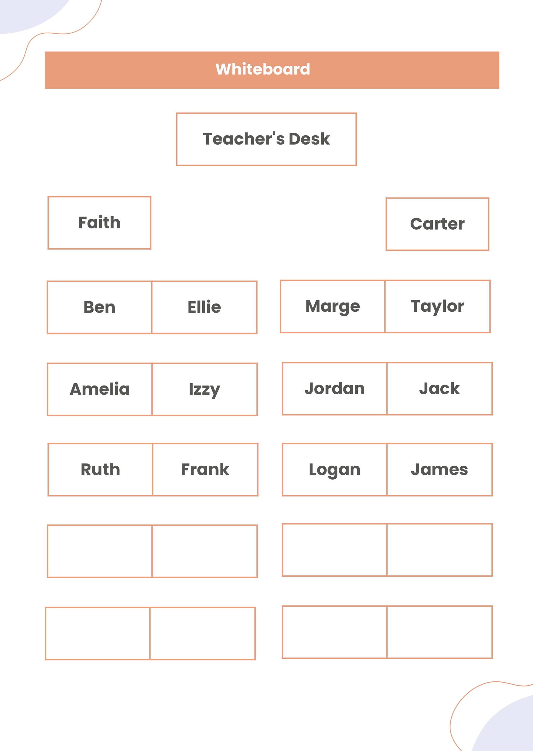 Classroom Student Seating Chart in Illustrator, PDF - Download | Template.net