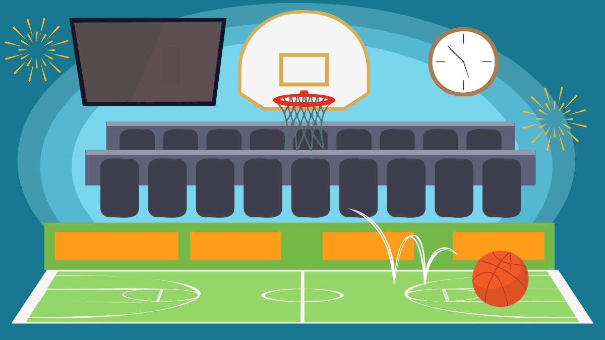 Cartoon Basketball Background Template