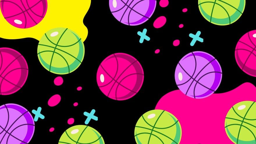 Free Neon Basketball Background
