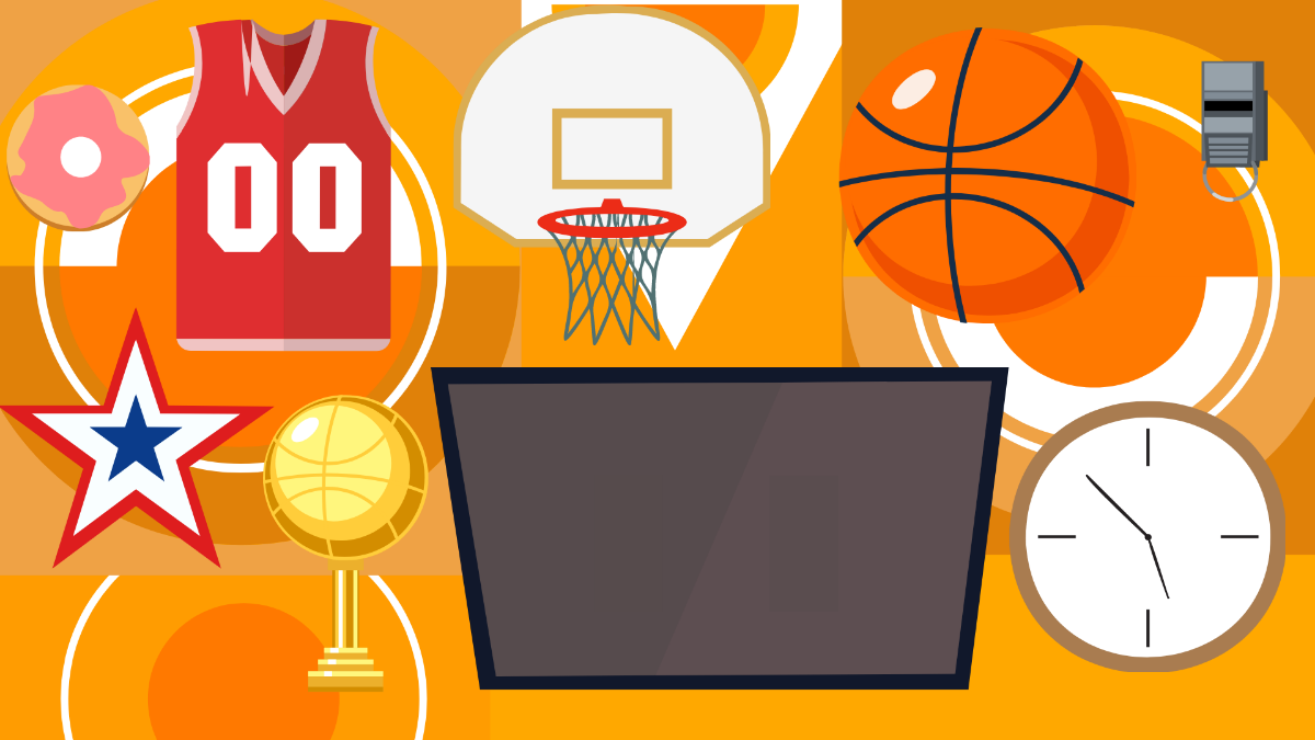 Orange Basketball Background Template