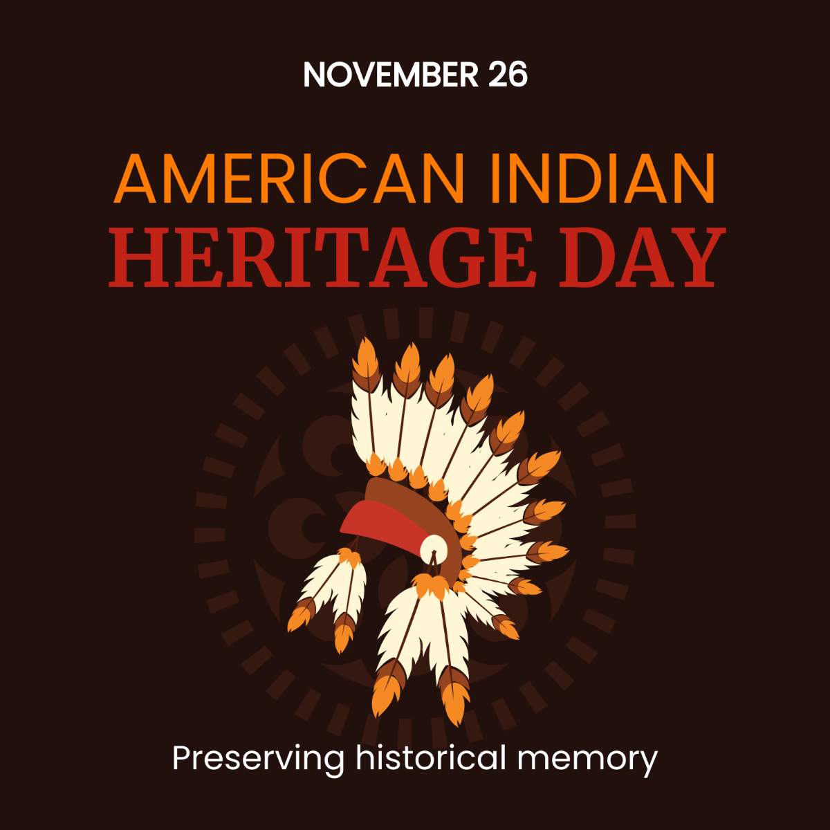 American Indian Heritage Day WhatsApp Post Template