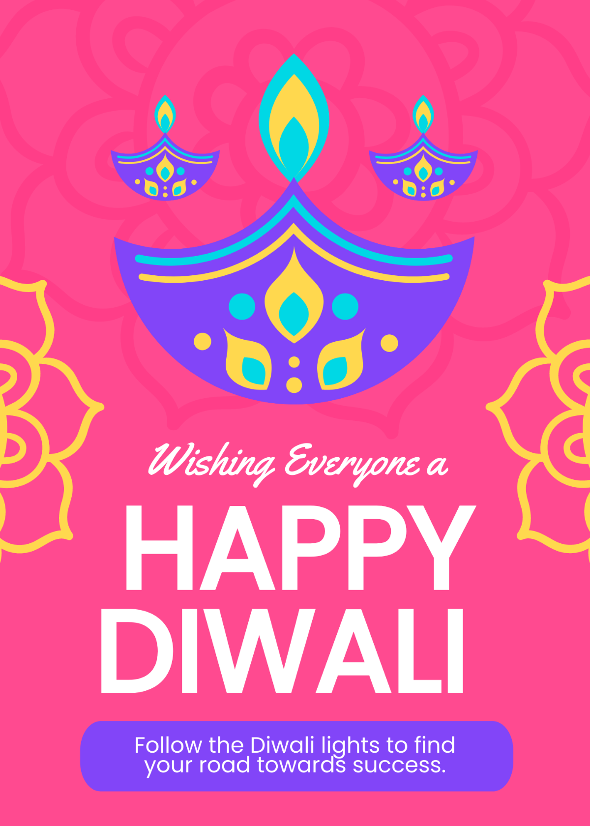 Diwali Day Greeting Card Template