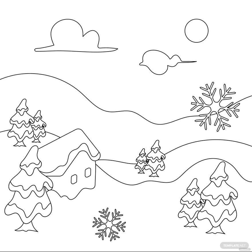 Winter Drawing Vector in Illustrator, PSD, EPS, SVG, JPG, PNG