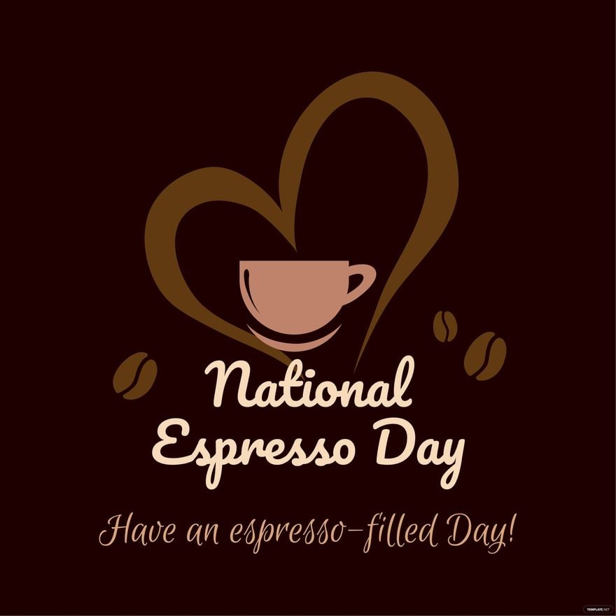 National Espresso Day Wishes Vector