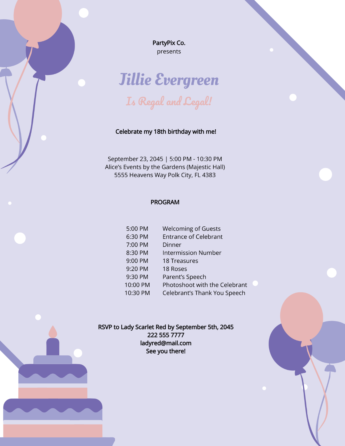 Free Birthday and Event Program Template