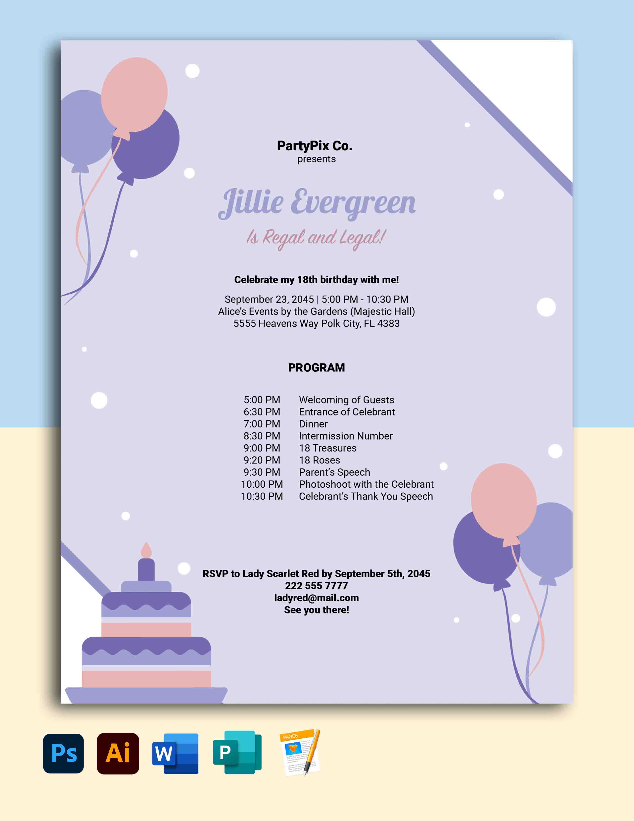 FREE Birthday Program Template Download In Word Google Docs PDF