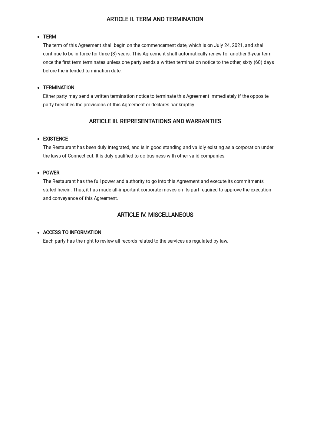 Restaurant Strategic Alliance Agreement Template In Google Docs Word Apple Pages Pdf Template Net